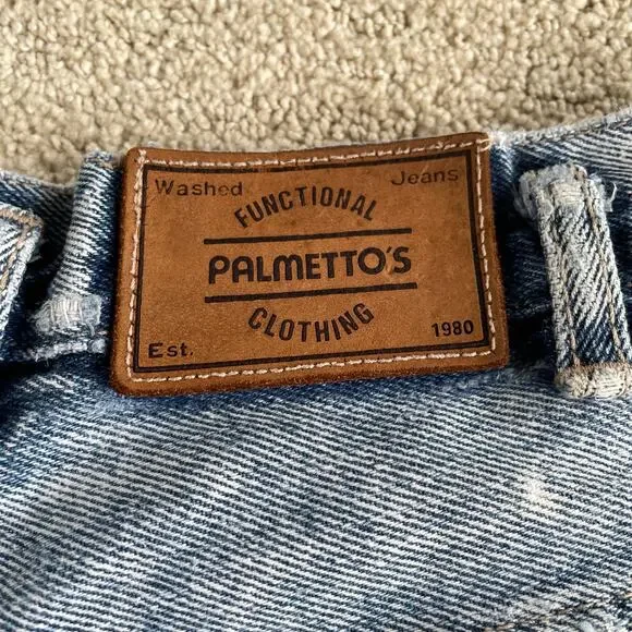 🔥VTG Palmetto’s Acid Wash Tapered Leg High Waist Crease Mom’s Jeans Waist 28” - Picture 8 of 16